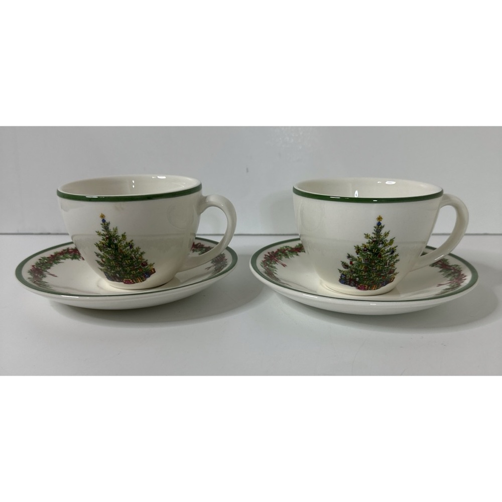 Traditions Holiday Celebrations by Christopher Radko cup & saucer set of 2